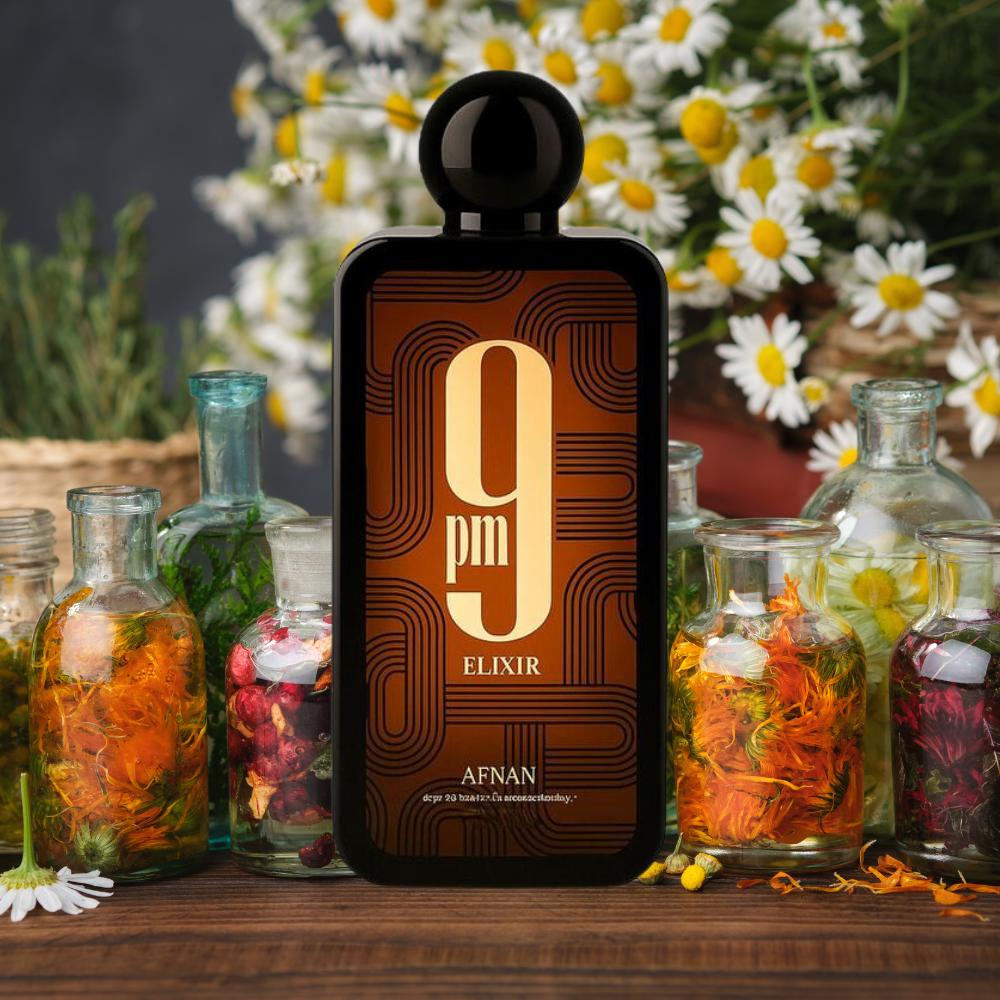 AFNAN 9 PM Elixir Extrait de Parfum 3.4 Oz Unisex Spicy Amber Leather Fragrance for Men & Women