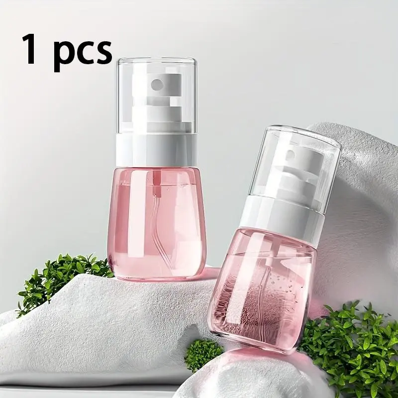 1Pc Portable Fine Mist Spray Bottles - 2.03oz/1.01oz Travel Size, Hypoallergenic Clear Perfume & Lotion Dispenser with Pump, Facial Tools