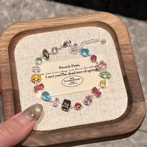 Virelyn S Dopamine Candy Bracelet for Women 18K Gold Plated Mood Boosting Jewelry Y2K Energy Beaded Bracelet Thoughtful Gift for Girlfriend BFF Her Jewelry valentines gifts for gf gifts for bestfriend Colorful bracelet