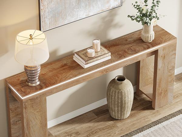 Tribesigns 70.9-Inch Long Rectangular Farmhouse Wood Console Table with Foot Pads, Storage Area & Easy Assembly for Entryway, Hallway & Living Room Furniture Tribesigns 70.9-Inch Long Rectangular Farmhouse Wood Console Table with Foot Pads, Storage Area & Easy Assembly for Entryway, Hallway & Living Room Furniture