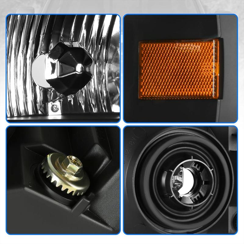 YITAMOTOR LED DRL Headlight Assembly Compatible with 1994-2001 Dodge Ram 1500/94-02 Dodge Ram 2500 3500 Replacement Headlamp Black Housing