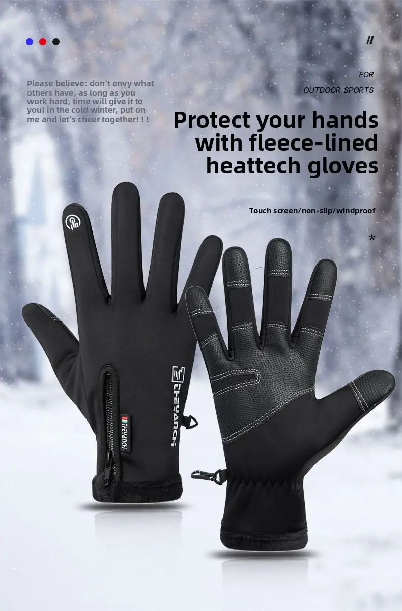 Outdoor Winter Gloves, Touchscreen andWindproof Full-Finger Gloves for Sports, Travel,and Daily Activities,Men's And Women's Fleece Gloves