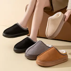 Boots Slippers Women's Slipper Flat Slip On House Shoes Fur Lining Indoor Outdoor Short