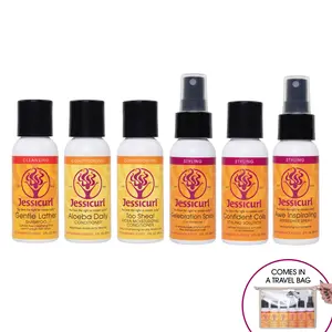 Jessicurl Light & Luminous Collection - Six Products for Fine Curls, Travel Bag Included