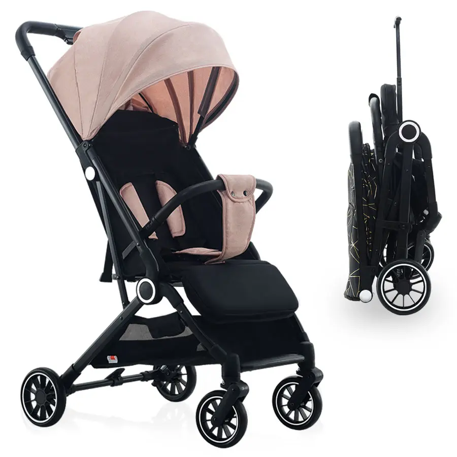 Foldable Stroller, Folds Easily, Telescoping Handle, Lightweight And Portable, Perfect For Babies And Children, A Must-have For Travel, Wide Seat, Reclines To A Lying Position, Adjustable Backrest, Great Gift For Kids
