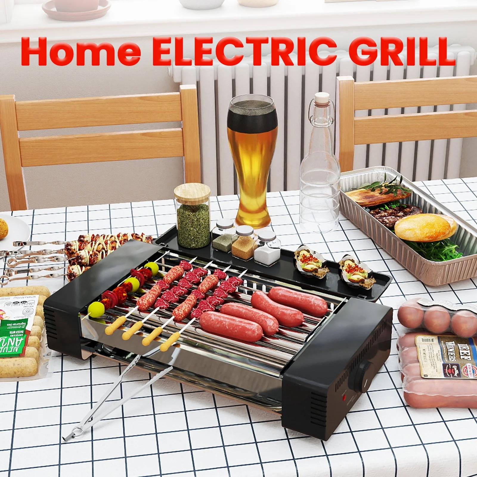 TMWINGS 2-in-1 Electric Grill Roller & Hot Dog Machine, Indoor Smokeless BBQ Grill with Non-Stick Griddle, Perfect for Family Cooking & Home Parties, Household Appliances Kitchen Appliances