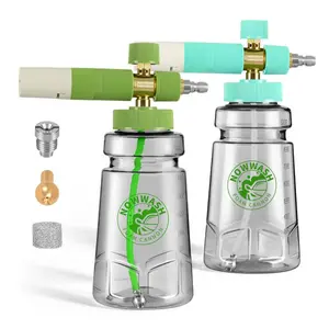 Foam Cannon for Pressure Washer, Soap Cannon with 1/4" Quick Connect & Adjustable Nozzle for Car Wash, Adjustable Snow Foam Lance with 1L Soap Tank Bottle for Power Washer, Additional 1.1mm Orifice Nozzle, Flow Restrictor, Foam Maker