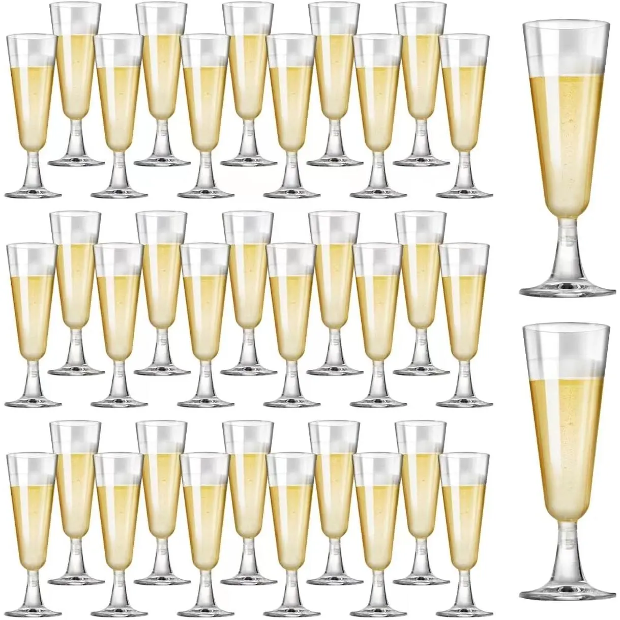 Plastic Champagne Flutes 40 Pack Disposable Champagne Glasses 5 Oz Clear Plastic Mimosa Glasses Wedding  Cups Bulk for Engagement Birthday Graduation Decorations 2025 Party Supplies