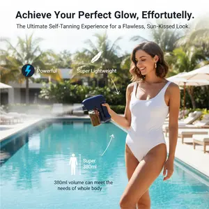 Streak-Free Cordless Spray Tan  - Portable Rechargeable Sunless Tanning Machine for Instant Natural Glow (380ml)