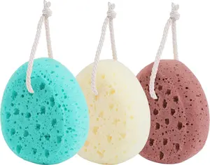 3 Pcs Bath Sponge for Women, Men, Teenager, Body Wash Sponges Loofah Body Scrubber, Large Size Shower Pouf Cleaning Loofahs for Shower Exfoliating