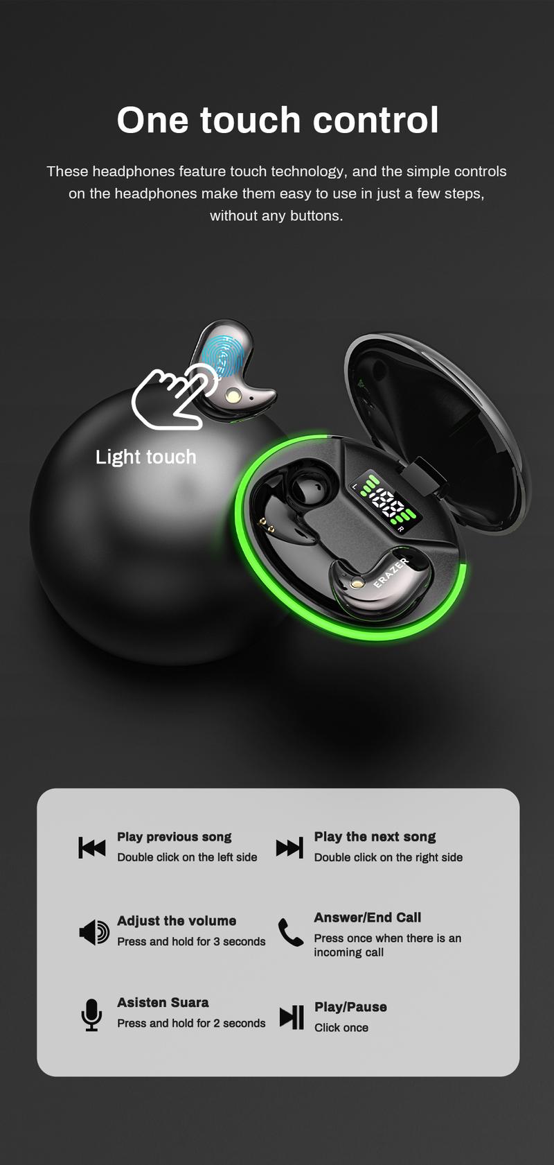 ERAZER XF58 Mini Invisible Headphones Bluetooth 5.4 True Wireless In-Ear Earphones sport Audio Sleeping Earbuds audifonos bluetooth wireless headphones noise cancelling headphones gamingheadset