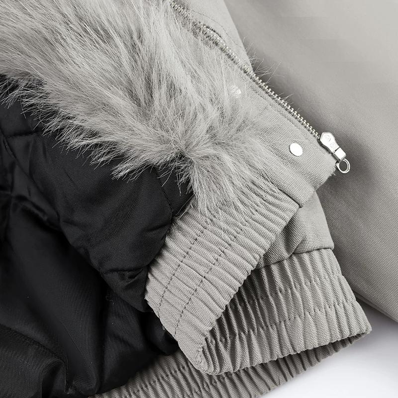 Men's Hooded Faux Fur Collar Jacket Winter Fashion Loose Thick Warm Coat Long Sleeve Menswear parker  coat   Casual Stylish