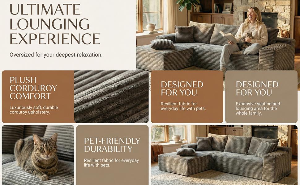 Full-Sponge Vacuum-Compressed Sofa, Bone-Free Design for Living Room/Bedroom, No Assembly Required, Modular Velvet Cloud Velvet Sofa that Converts into a Double Sofa Bed