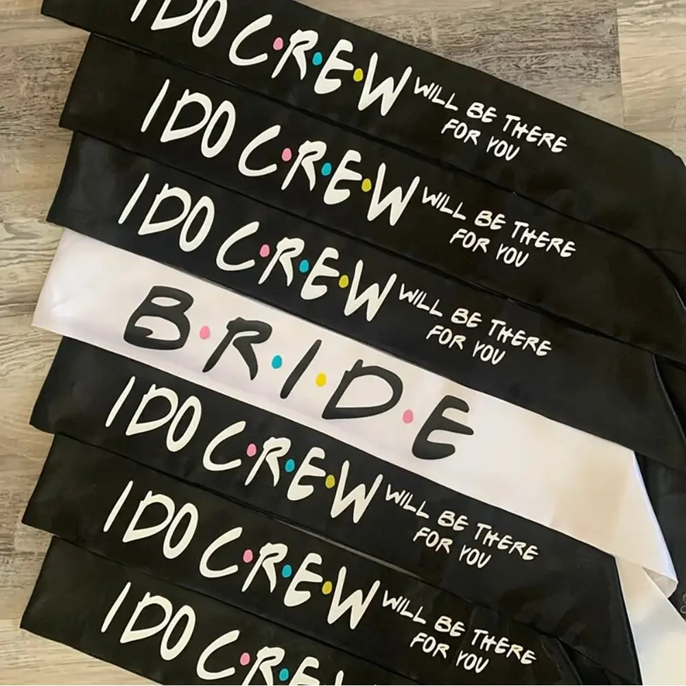 6pcs I Do Crew & 1pc Bride sash set, Party Supplies Set, Wedding Party Supply, Bachelorette, Hen Night, Bridal Shower, Wedding Decoration, Bridesmaid, Maid of Honor, Proposal Gift, Future Mrs, Bride to Be, Photo Props