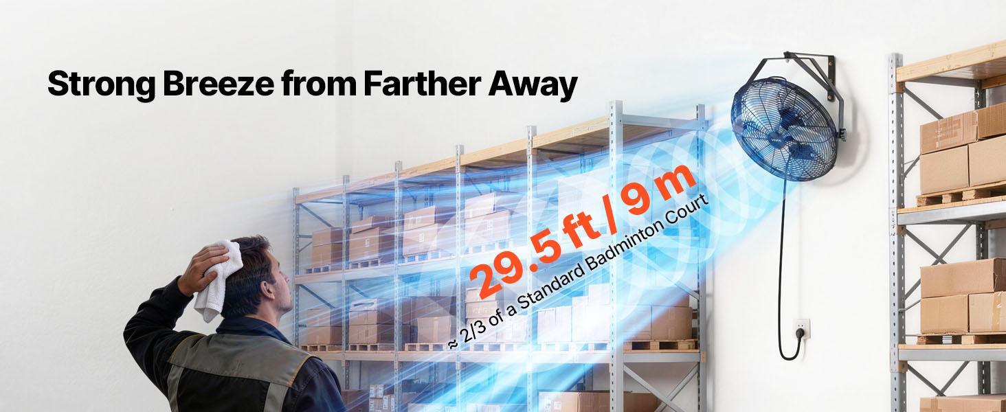 【BackToSchool】VEVOR 18-in Cooling Wall-Mounted Fan, IP44-Rated Protection, 3-Speed Settings, Long Airflow Distance, Adjustable Oscillation Angle, Filterless Powered Fan for Industrial Use | Father's Day Gift, Cooling Wall-Mounted Fans, Dual-Speed Wall-Mou 【BackToSchool】VEVOR 18-in Cooling Wall-Mounted Fan, IP44-Rated Protection, 3-Speed Settings, Long Airflow Distance, Adjustable Oscillation Angle, Filterless Powered Fan for Industrial Use | Father's Day Gift, Cooling Wall-Mounted Fans, Dual-Speed Wall-Mou