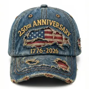 US 250th Anniversary Patriotic Embroidered Baseball Cap, Vintage Commemorative Hat, UPF 50+ Sun Protection, Outdoor Essential Casual Wear stylish