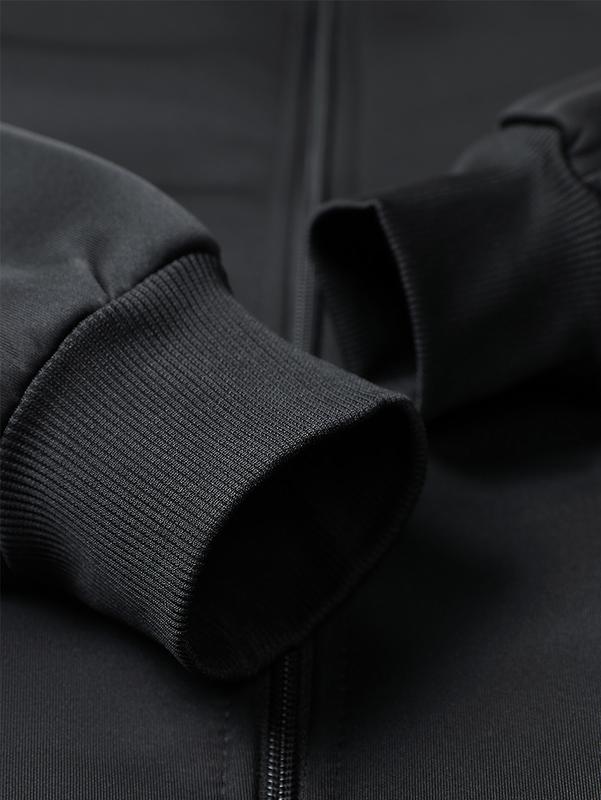 Men's Baseball Collar Casual Set 2-Piece Fashion Zipper Jacket & Drawstring Sweatpants Minimalist Trendy Design with Galloping Horse Print Ideal for Sports & Everyday Wear