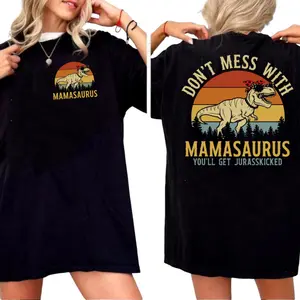 Funny Dinosaur Mom Shirt, Protective Mama T Rex Tee, Mothers Day Gift For Mom, Cute Dino Mom T Shirt, Trendy Graphic Top For Her , Unisex Sweater Pullover Tee
