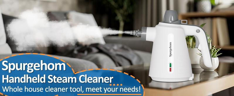 Spurgehom Portable Handheld Steam Cleaner with Safety Lock & 11 PCS Kit - Large Capacity Steamer for Effortless Cleaning of Car, Windows, Floors & Home Surfaces