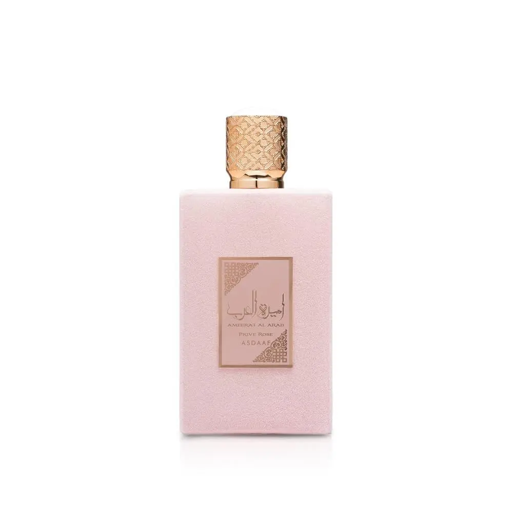 Lattafa Ameerat Al Arab Prive Rose Eau de Parfum Spray for Women 3.4 Ounce Floral Fruity Scent with Strawberry Grapes Orange Rose White Musk Jasmine Gardenia Ylang-Ylang Lily Tonka Bean Amber Sandalwood