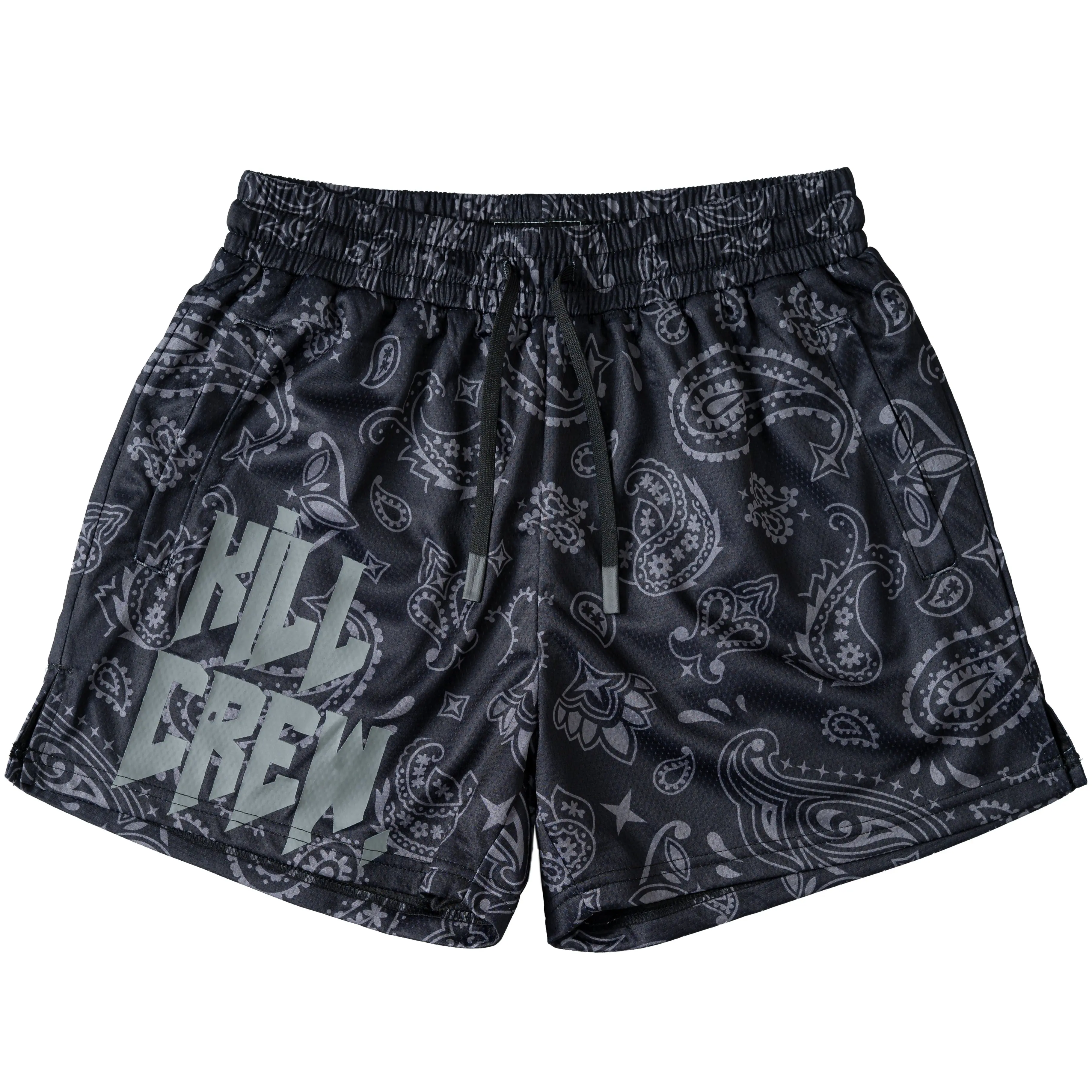 Kill Crew Muay Thai Shorts Logo v2 Workout Clothes - Gym Shorts - Fitness - Mid Thight Cut - Premium - Drawstring, 100% Polyester, Drawstring Waist, Muay Thai Cut For Training, Retro, Side Pockets, Graphic, Adjustable Shorts