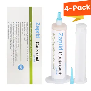 Cockroach Gel Bait 4-Pack 30g Each with 4 Plungers and Precision Tips for Indoor and Outdoor Use Effective Pest Control Roach Killer Gel for American German and Other Major Cockroach Species