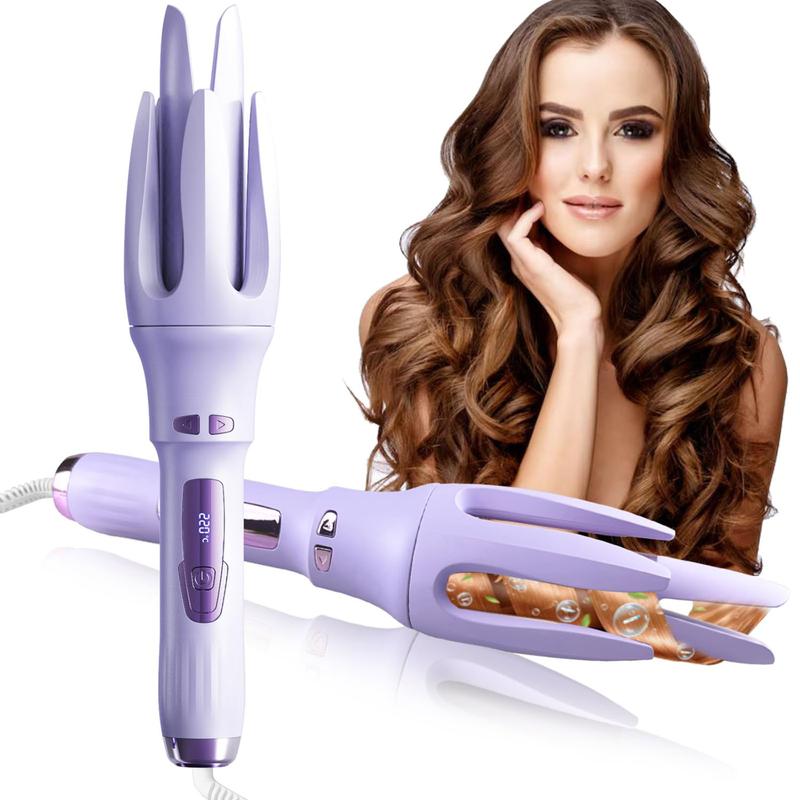 Automatic Hair Curler,Automatic Curling Iron with 4 Temperatures,Dual Voltage Rotating Curling Iron with 1 1/4 inch Fast Heating and Auto Shut-Off