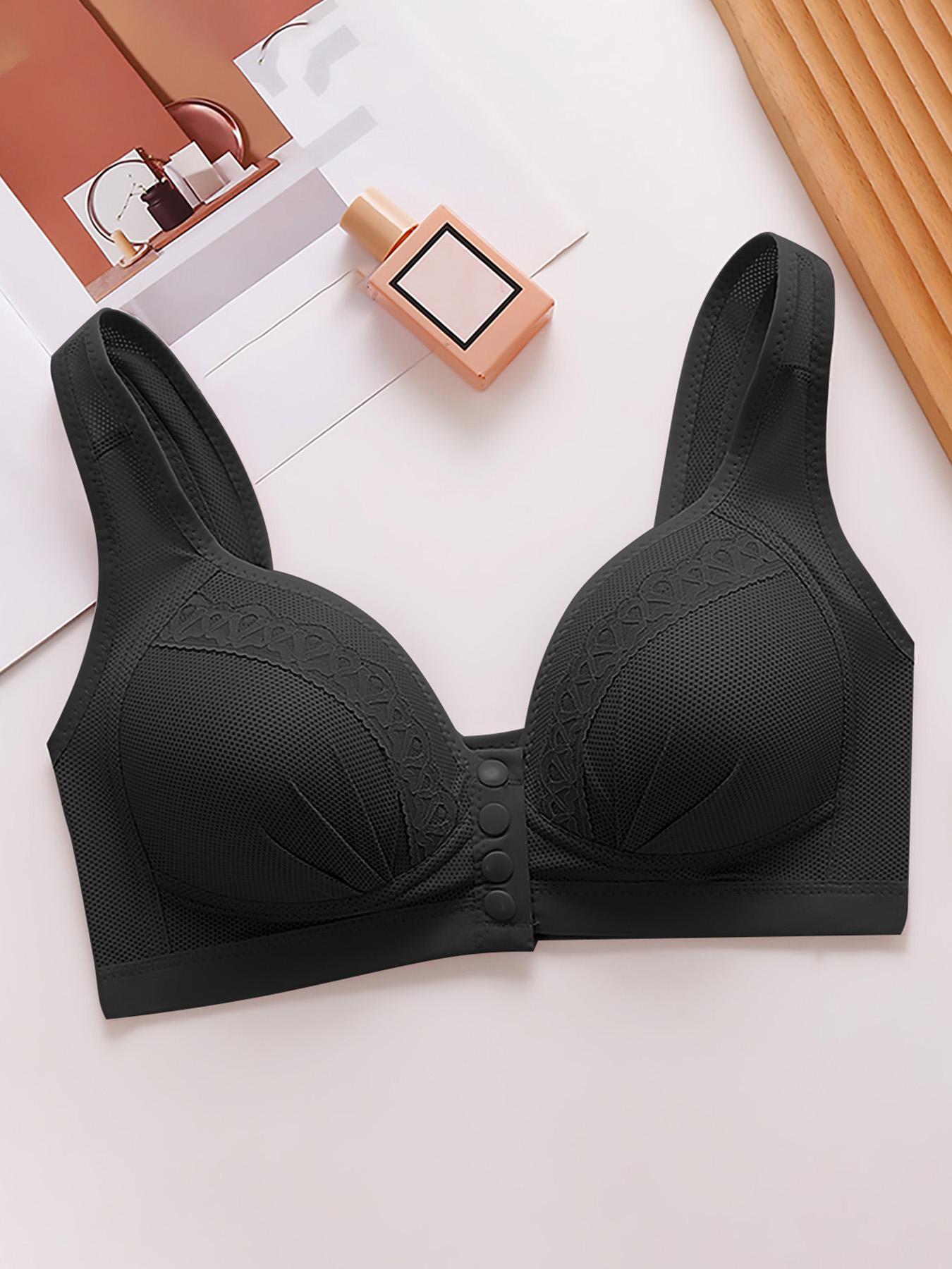 1/3/6PCS Women's Front Closure Bras Push-Up Jacquard Bra Posture Full Coverage Underwire Unlined Seamless Bra for Daily Wear All Seasons, Push bra,Womenswear, Unlined Bra, Wireless Underwear Bras