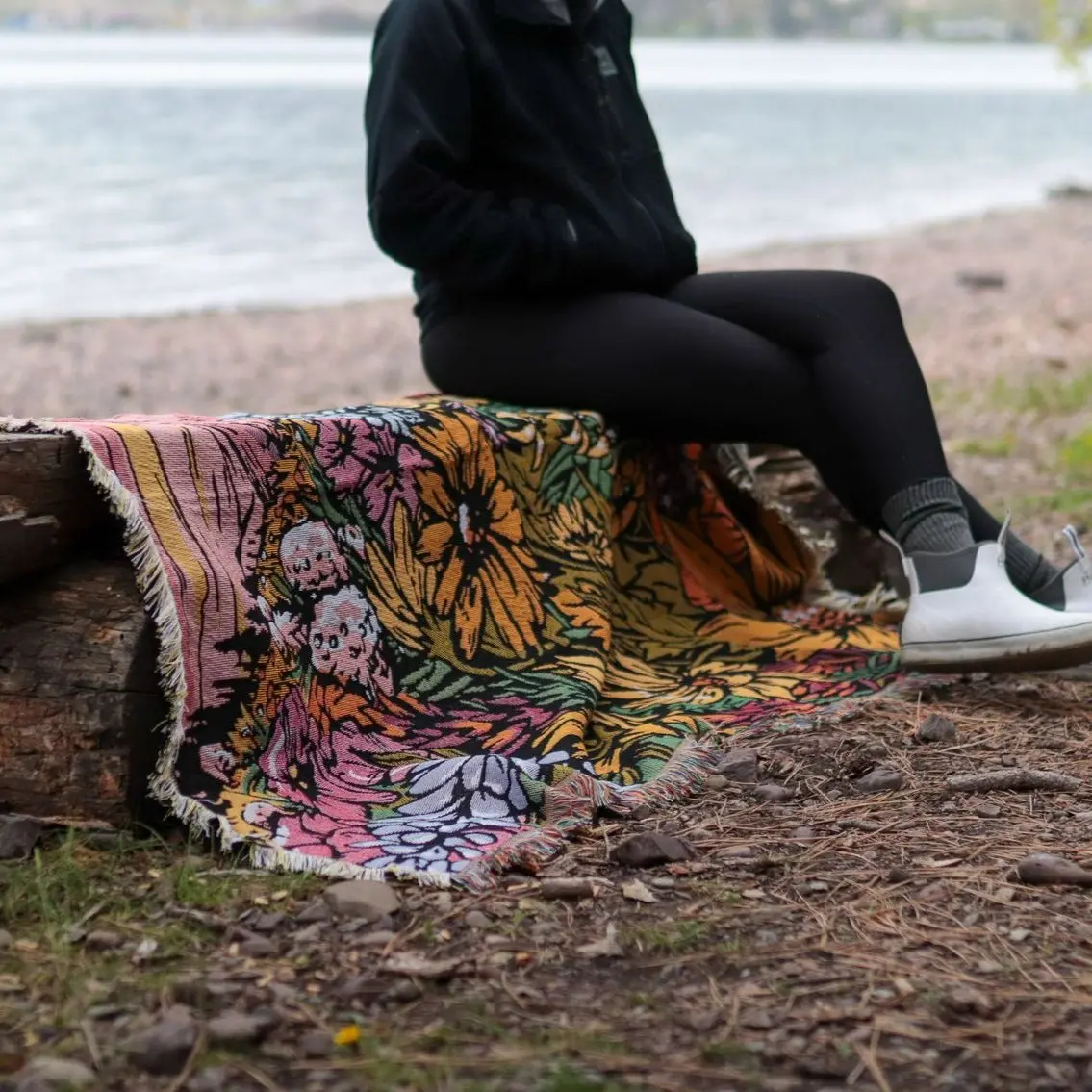 Flower Meadow Knit Blanket