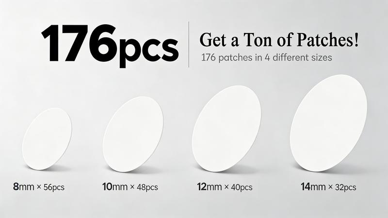 Acne Patch 176 Patches Oil-Free Hypoallergenic Overnight Repair Invisible Design XL Hydrocolloid Bandages for Full Face Forehead Back Body Skincare