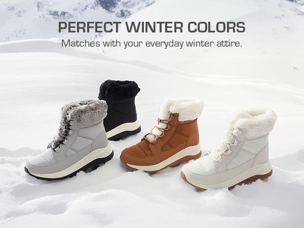 Women's Winter Ankle Boots with Faux Fur Lining & Slip-resistant Sole