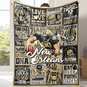 New Orleans Parabolic Blanket, a Colorful Football Team Blanket Gift for Male And Female Football Fans, Suitable for Sofas, Beds, And Sofa Chairs,A warm nap blanket Suitable for all four seasons A gift suitable for fans, friends and children