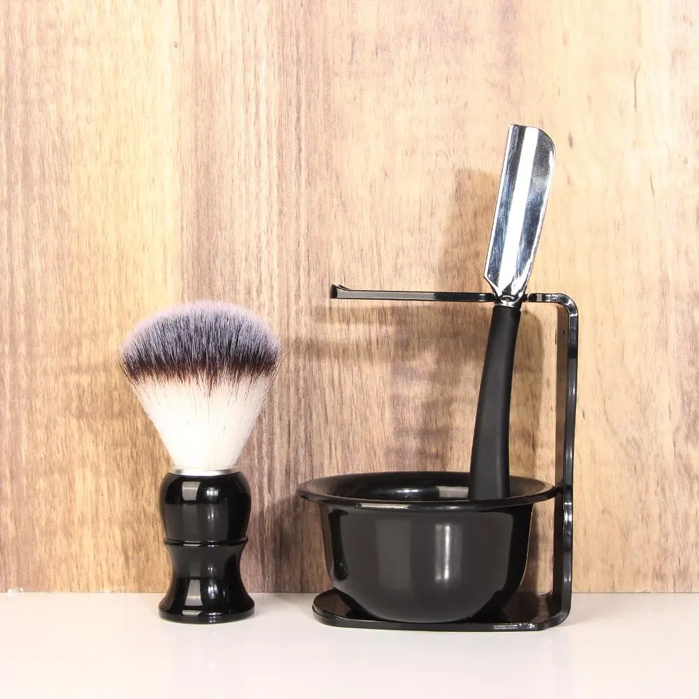 Men's Beard Styling Set Kits (4 Counts/set), Including Shaving Brush & Bowl & Razor & Holder, Facial Hair Shaving Tool for Men, Shaving Products