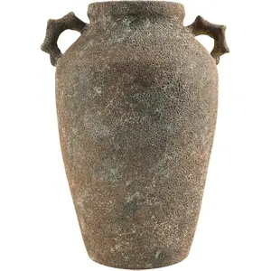 Livabliss x Galey Alix Abbie Decorative Flower Vase - Contemporary Rust Ceramic Vase with Glazed Finish, 2 Sizes (Above 100 cm Option), Wall Home Decor Accent for Fillers