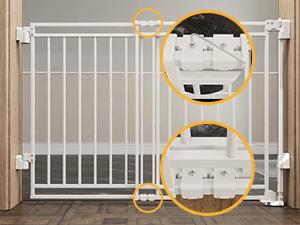 Baby Gate for Stairs Doorways & Kitchen, 26.4"-43" W x 29" H, No Bottom Bar Dog Gate, One-Handed Auto-Close, Hardware Mount Safety Gate for Dogs & Toddlers, Black Baby Gate for Stairs Doorways & Kitchen, 26.4"-43" W x 29" H, No Bottom Bar Dog Gate, One-Handed Auto-Close, Hardware Mount Safety Gate for Dogs & Toddlers, Black