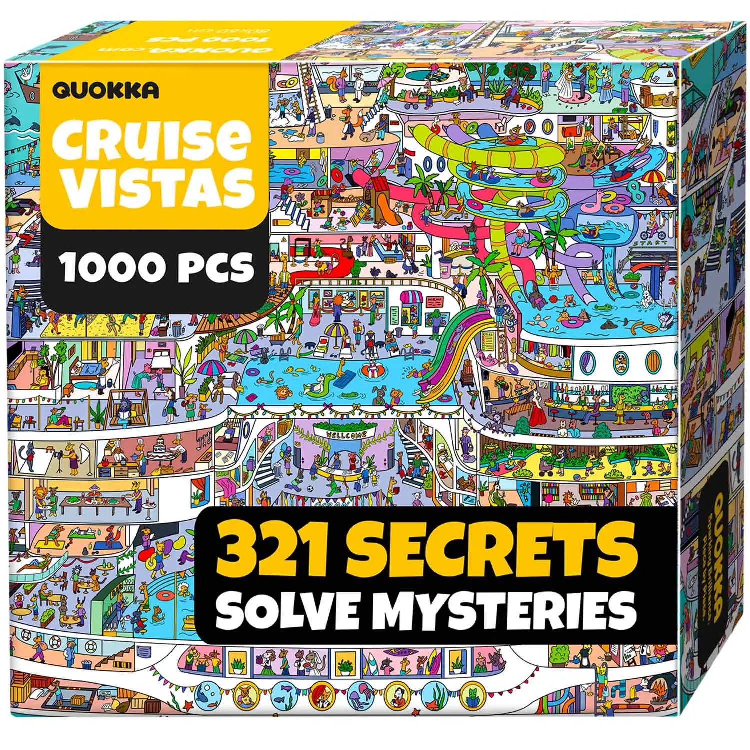 QUOKKA 1000 Piece Puzzle for Adults Cruise Vistas with Unique Shapes & Extra Fun Challenges - Premium Box Packaging