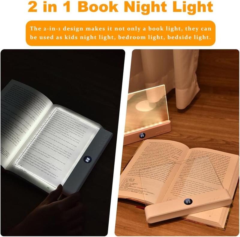 Smart LED Reading Lamp – Rechargeable, Adjustable Brightness & Timer Function, Flat Design Bedside Light for Cozy Night Reading & Unique Reader Gift