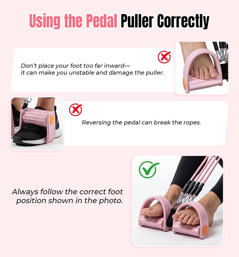 RELIFE REBUILD YOUR LIFE Pedal Resistance Bands with Handles Portable Foot Pedal Resistance Trainer for Full Body Workout Abdomen, Waist, Arms & Legs