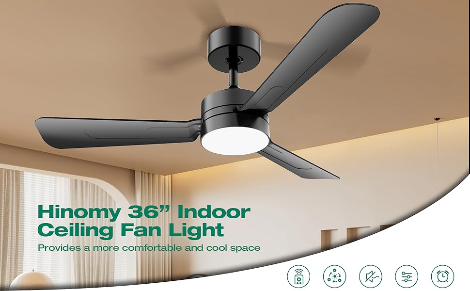 28" Black Small Ceiling Fan with Lights, Remote Control, 3000-6500K Dimmable, Easy to Install, Low Profile Ceiling Fan for Bedroom Kitchen Garage