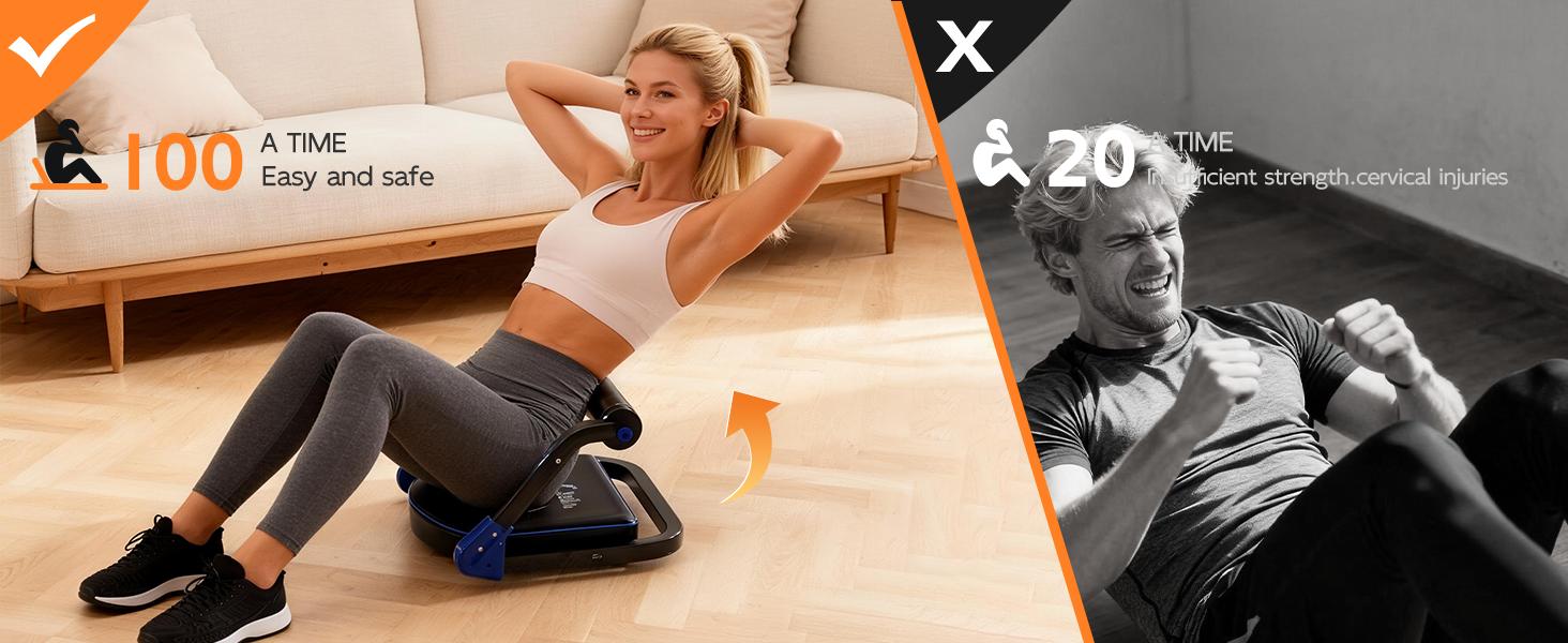 HOPHORSE Sit-Up Exercise Equipment, Ab Crunch Machine Roll-up Machine,Portable Ab Crunch Exercise Machine, sit up machine Abdominal Workout Machine for Home Gym, Core Ab Exercise System Trainer, Core max，TikTokShopBlackFriday