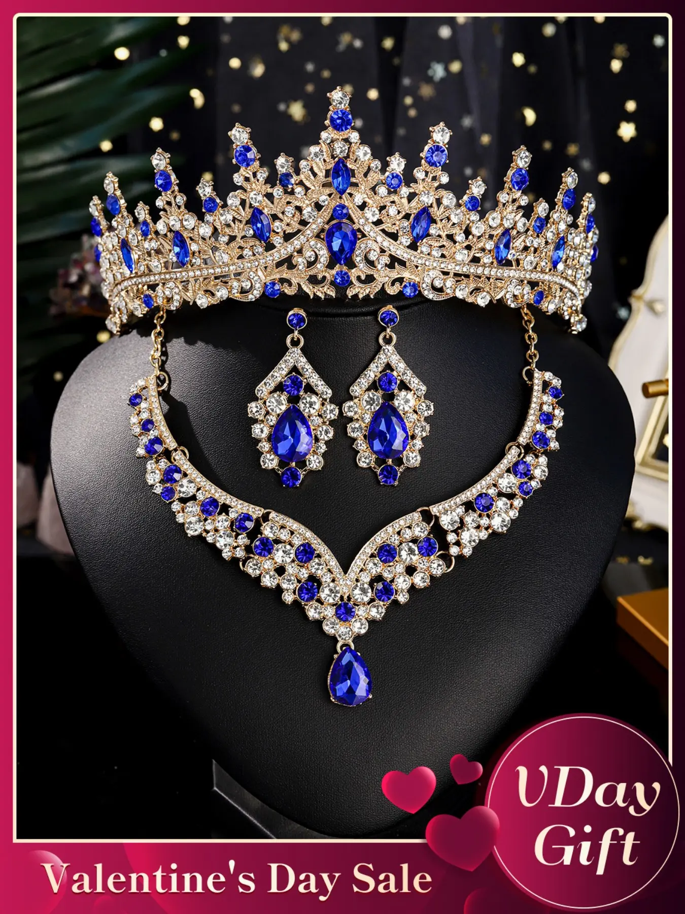 Elegant Crown Necklace Earring Set, 4-Piece Fashionable Jewelry Set Bridal Wedding Accessories Necklace And Earring Set, Perfect for Ball Theme Parties, Mother's Day Gift