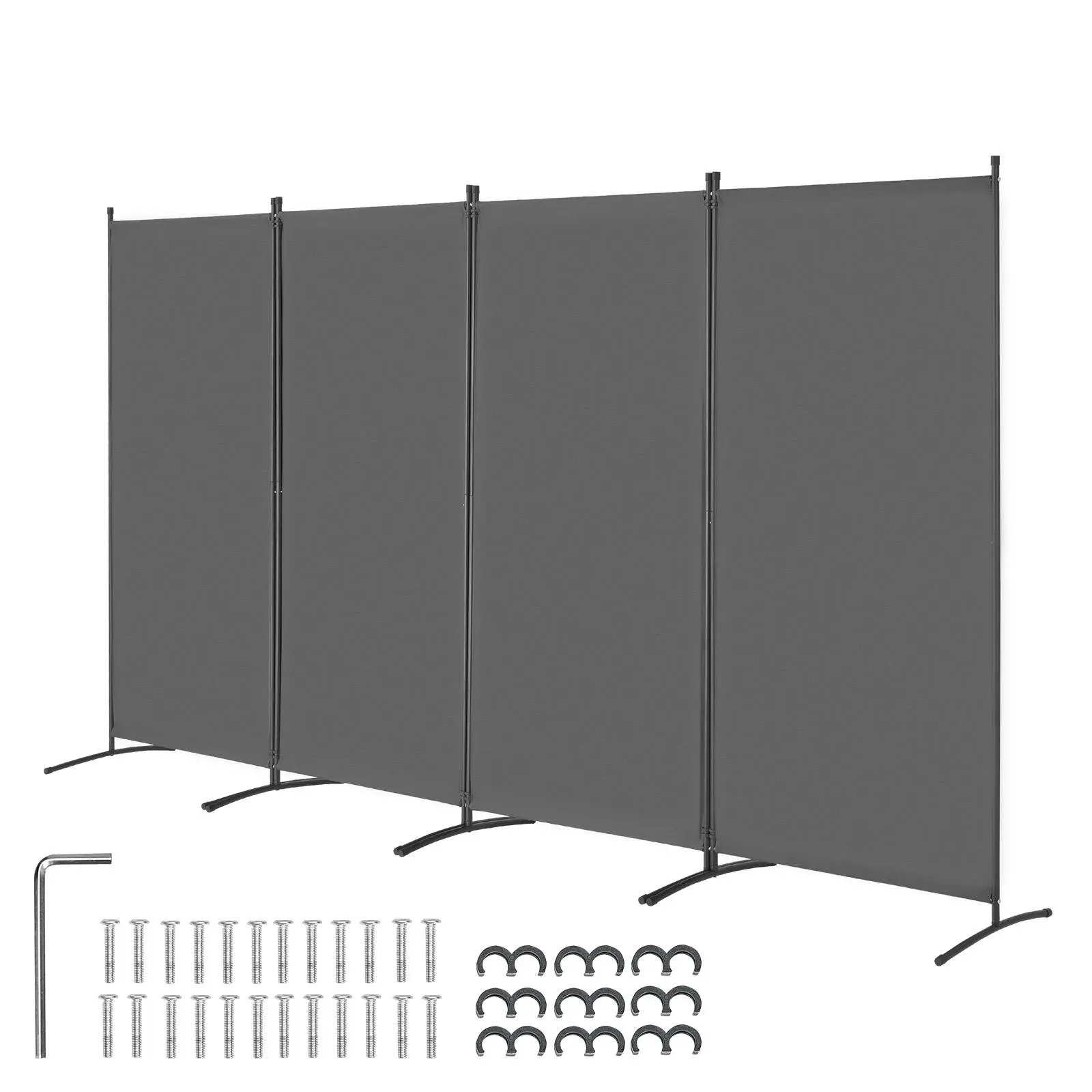 【SummerFinds】VEVOR Room Divider,  4 Panels Room Divider, Folding Privacy Screen and Portable Partition Divider for Room Separation, Freestanding Room Partitions for Office, Bedroom, Study, Grey