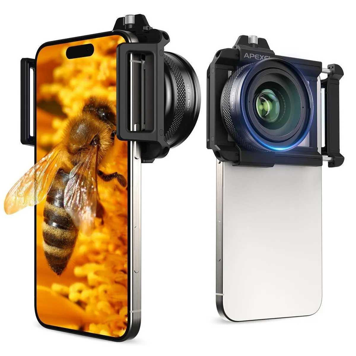 【Holiday Haul】APEXEL 10-20x Zoom HD Macro Lens for iPhone & Android Ultra-Large F1.05 Aperture 45 Lighting Modes 200mAh Battery Perfect Christmas Gift for Content Creators Cellphone Zoom Lens Mobile Lens,back to school