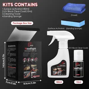 IERIBR Detergent Polishing Set,Car light Crystal Plating Liquid yellowing,No Polishing,Atomization Cleaning,Car Headlight Renovation Repair Liquid, Car Maintenance,Car beauty,Car Renovation.