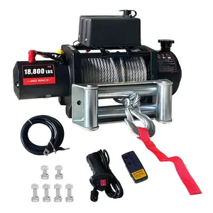 Garvee 18,800 Lb Electric Winch 12v DC Truck Trailer Winch with 78 Ft Steel Cable, Roller Fairlead, Wireless & Wired Remote Control, IP67 Waterproof for Off Road ATV UTV Truck Trailer Towing