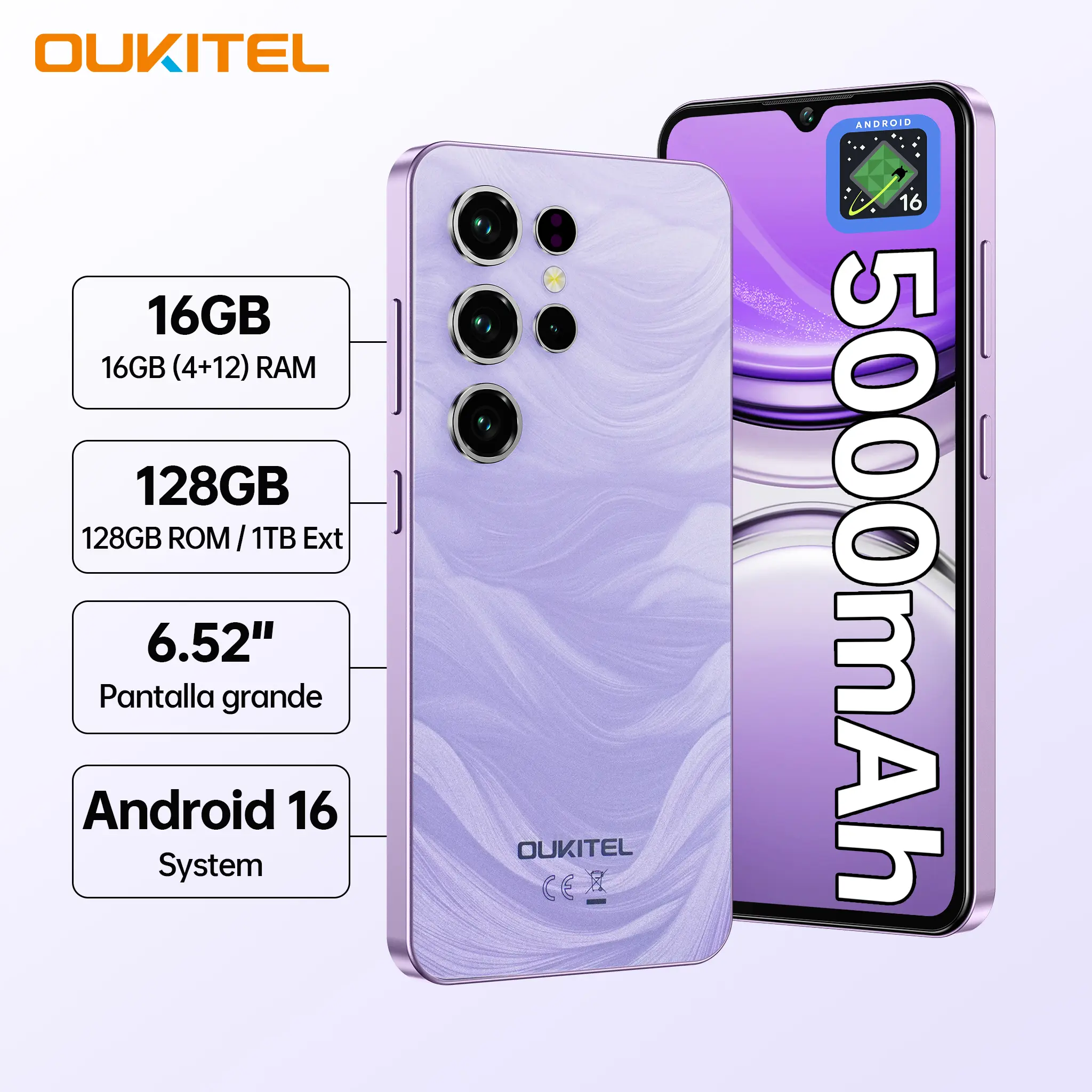 OUKITEL C2 Unlocked Cell Phone -6.52" Display Smartphone, 16GB+128GB/1TB, 5150mAh Battery Phone, 13MP Camera, 4G Dual Sim Mobile Phones, 3.5mm Jack/Face Unlock/GPS/BT5.0/95 dB Speaker, Black,back to school,back to school haul