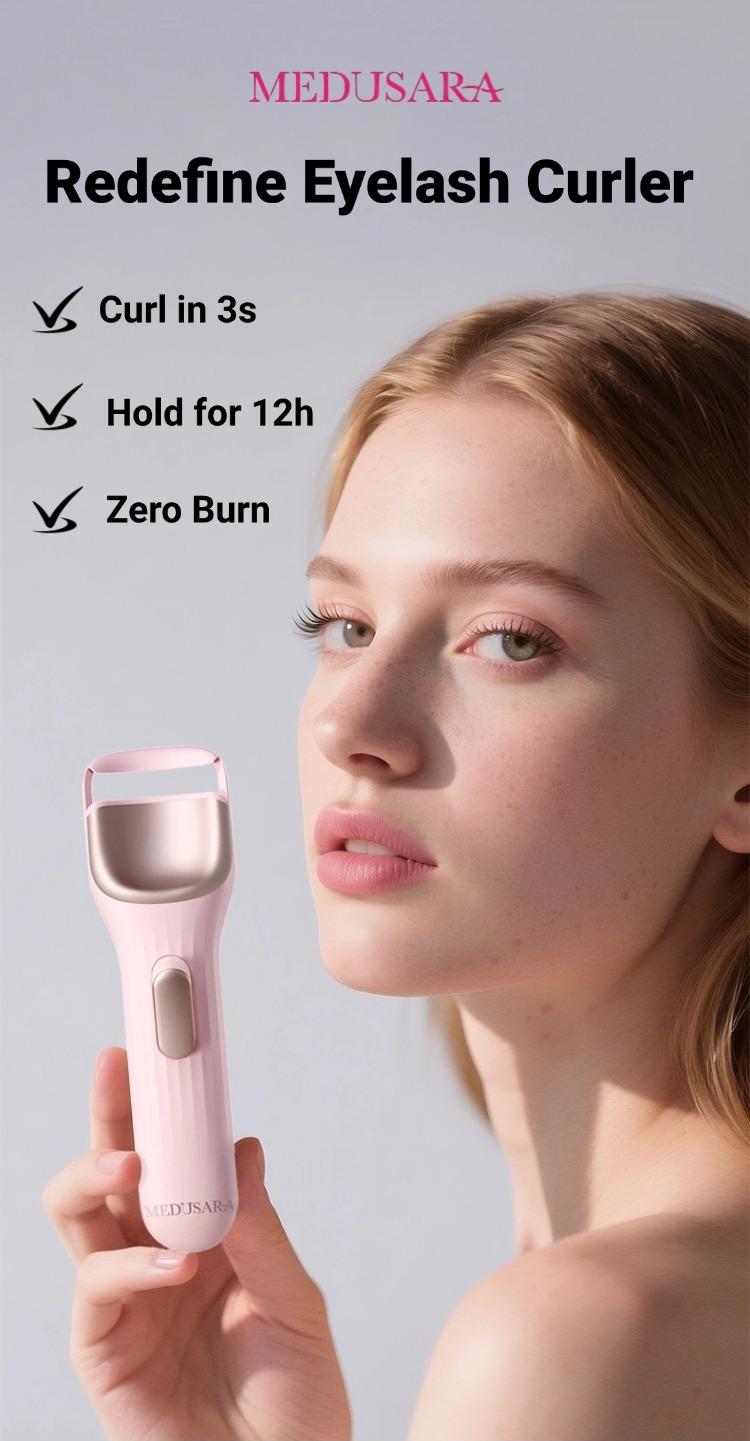 Medusara Electric Lash Styler-BU, Premium Heated Eyelash Sculpting Device, Rechargeable Heated Lash Curler, Medusara