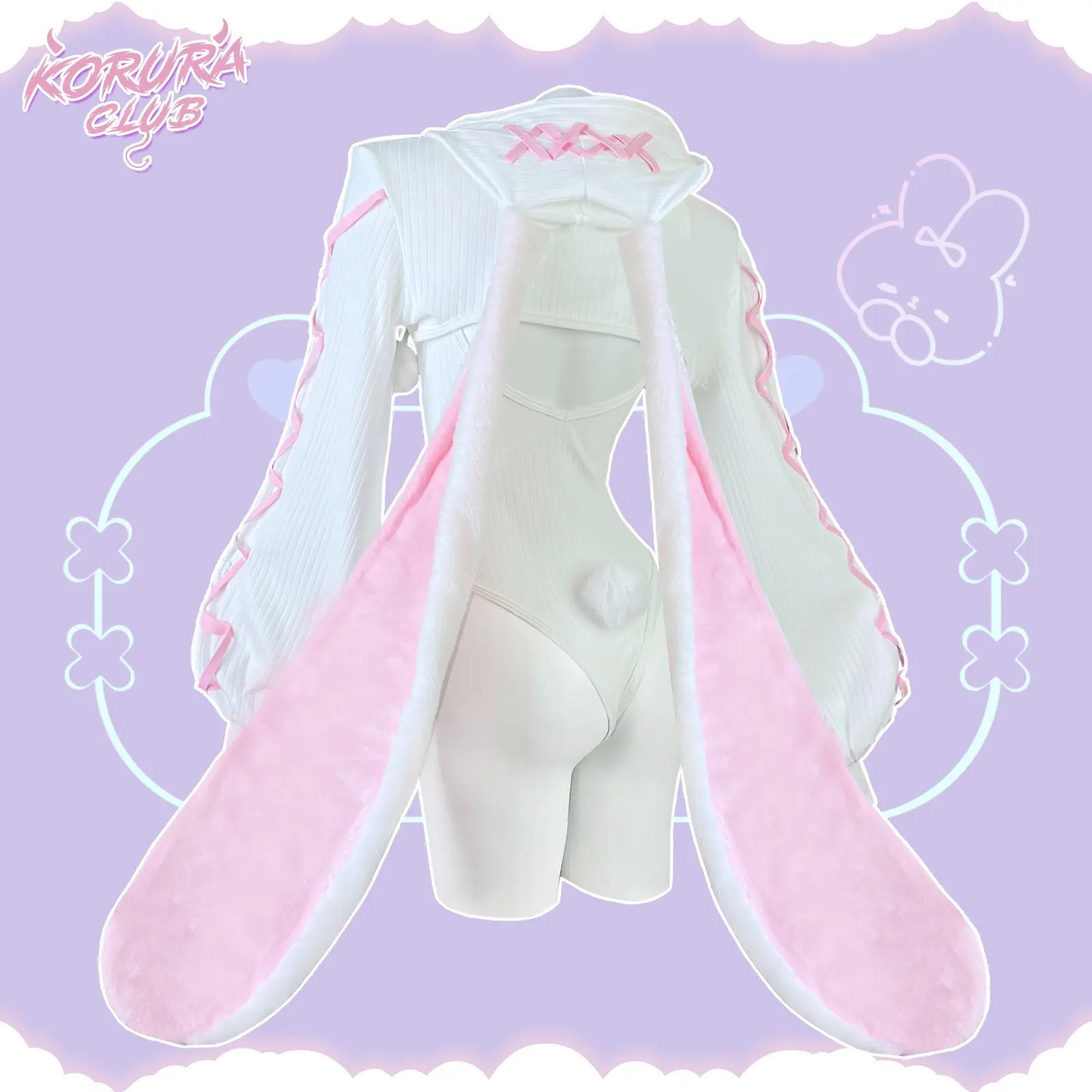 KORURACLUB Women's Heart Lock Bunny Jumpsuit KO103 Polyester
