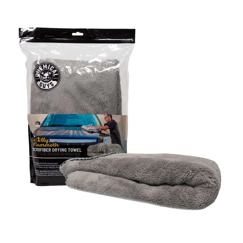 Chemical Guys Woolly Mammoth Premium Car Wash Microfiber Towel - XL Size Car Detailing Products, 36"x25"x1" Thick Pile, 1" Silky Banding Edges, Heavy Duty, Absorbs Water, Scratch-Free, Lint-Free Finish Leaves a Clean Shine Vehicle Accessory Tool