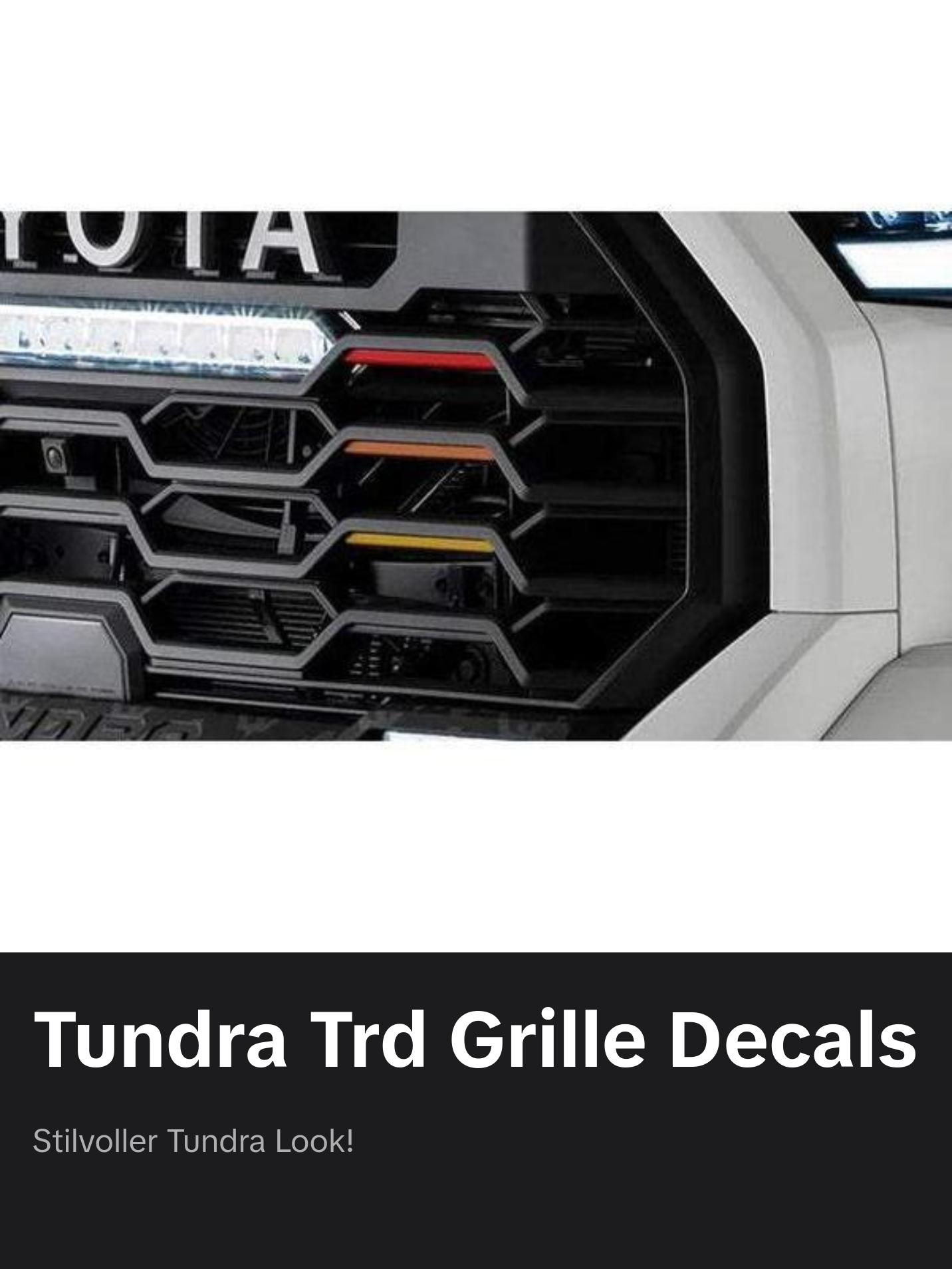 Premium Cast Vinyl Heritage Decals for 2022 Tundra TRD Grille